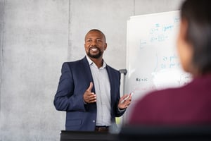 Business man giving presentation