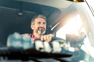 Truck driver on the road