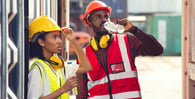 Manufacturing employees assessing