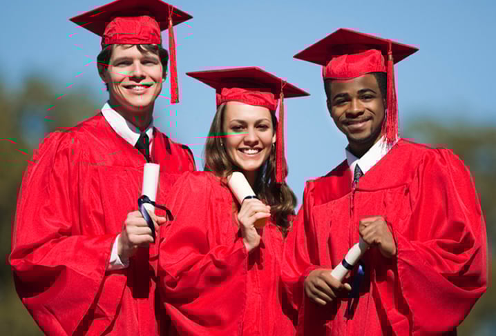 University students smiling